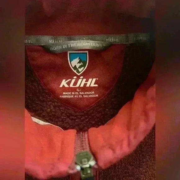 Kuhl Alfpaca fleece blend maroon women’s size L full zip jacket. - Picture 4 of 5